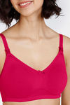 Zivame Maternity Double Layered Non Wired 3/4th Coverage Nursing Bra - Virtual Pink — thumbnail 4
